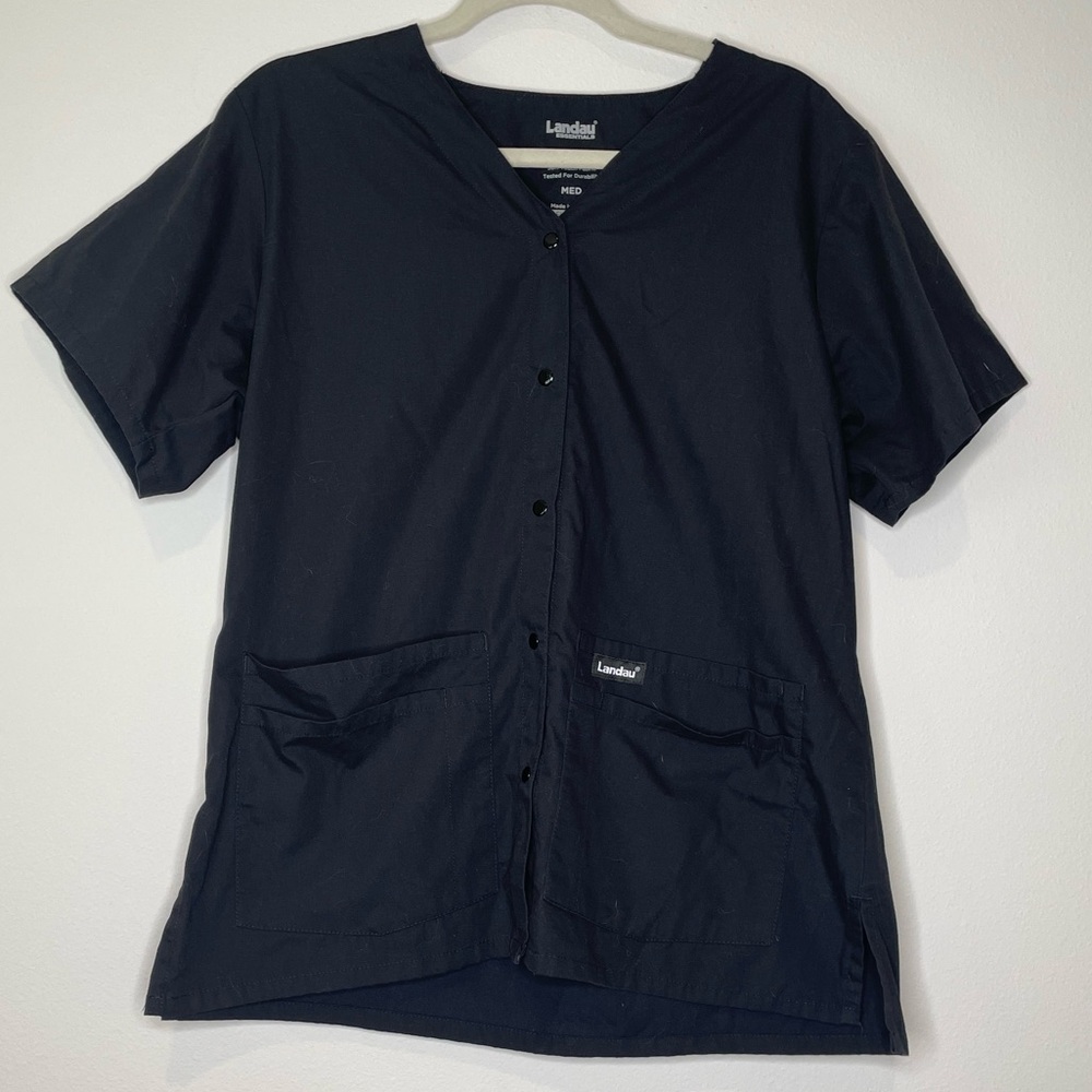 Landau Essentials black womens scrubs size M